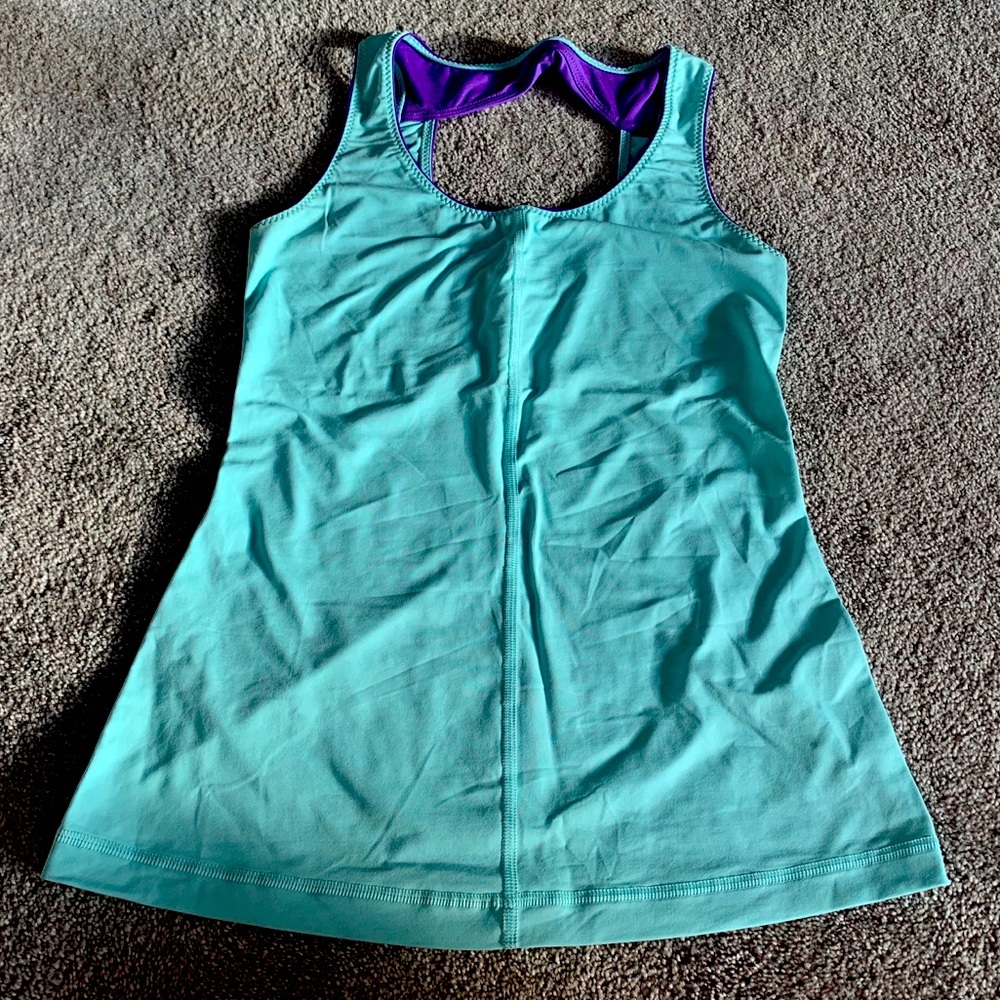 Lululemon Blue Purple Run Yoga Athletic Tank Top.
